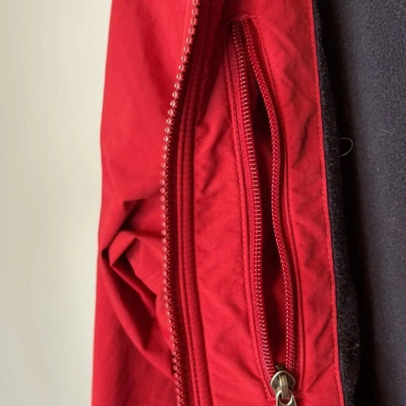L.L. BEAN Red Warm Up Bomber Jacket Nylon Fleece Lined Preppy Granola Size S - Picture 9 of 15